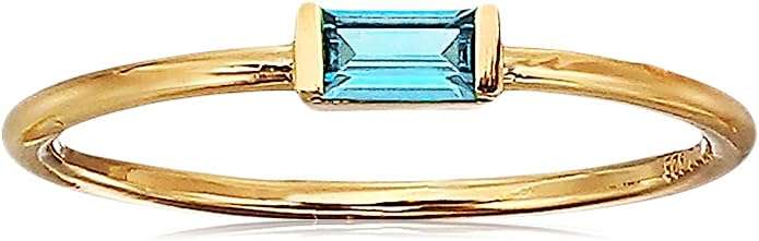 Amazon Collection 18K Yellow Gold Plated Sterling Silver Cubic Zirconia Fashion Stackable Ring