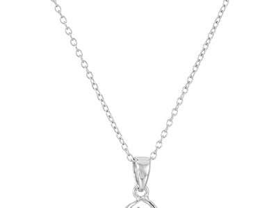 Amazon Collection Genuine or Created Gemstone Birthstone Flower Pendant Necklace with Chain in Sterling Silver, 18"