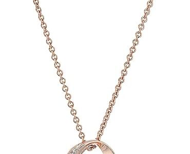Amazon Collection womens 18K Gold over Sterling Silver Diamond Knot Pendant Necklace
