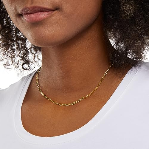 Amazon Essentials 14K Gold Plated Paperclip Chain Necklace