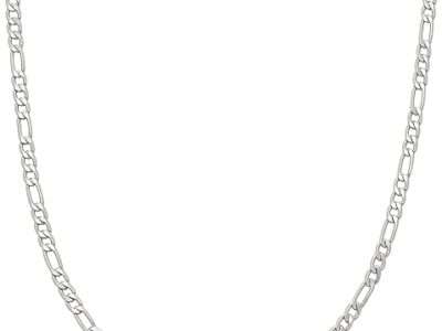 Amazon Essentials 14k Gold or Sterling Silver Plated Figaro Chain 16", 18", 20", or 24"