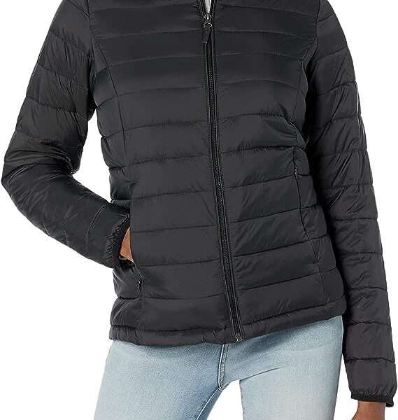 Amazon Essentials Women's Lightweight Long-Sleeve Water-Resistant Puffer Jacket (Available in Plus Size