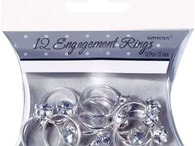 Amscan 340292 Engagement Rings | 12 pcs | Wedding and Engagement Party Silver