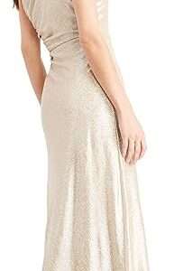 Calvin Klein One-Shoulder Gown with Side Ruching and Beaded Detail – Women’s Formal Dresses for Special Occasions