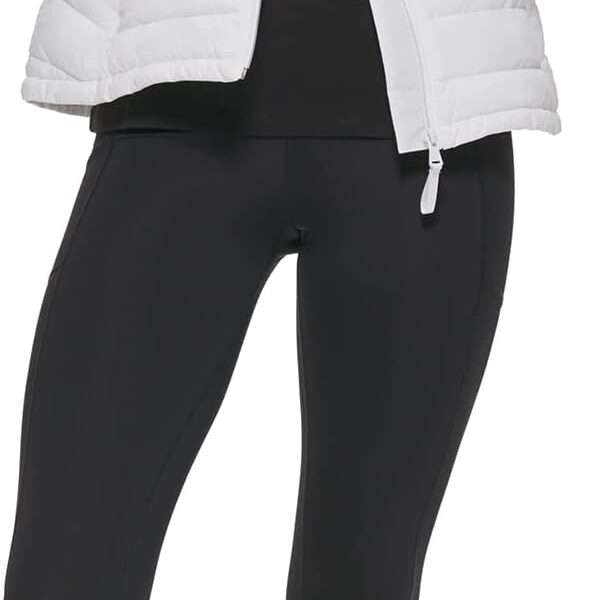 Calvin Klein Women's Lightweight Scuba Side Panels Adjustable Hood Zip Pockets Puffer