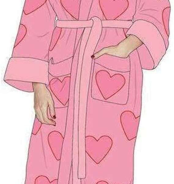 DC Comics Harley Quinn Bird of Prey Pink Heart Dressing Gown Robe