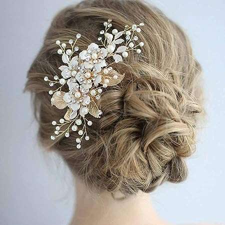 DCOT Trendy Flower Wedding Hair Accessories Pearl Rhinestone Hairpin Headdress Handmade Bridal Tiara Jewelry Woman Prom Hair