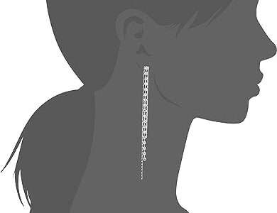 GUESS Basic Silver Crystal Rhinestone Linear Drop Earrings