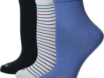 HUE womens Super Soft Cropped Sock 3 Pair Pack