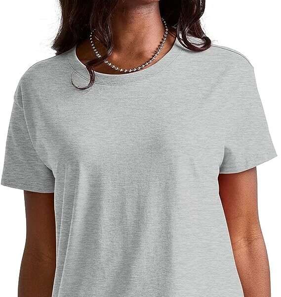 Hanes Women's Originals Oversized T-Shirt, Cotton Crewneck Tee for Women, Plus Size Available