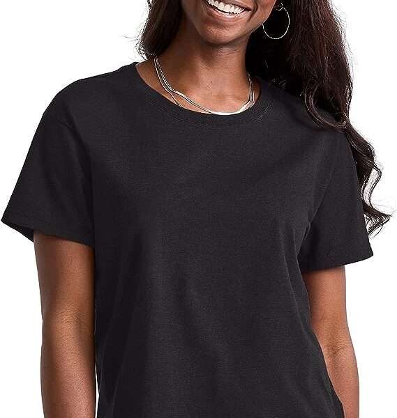 Hanes Women's Originals Oversized T-Shirt, Cotton Crewneck Tee for Women, Plus Size Available