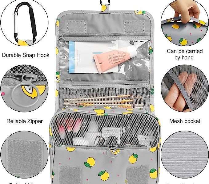 LAKIBOLE Toiletry Bag Multifunction Cosmetic Bag Portable Makeup Pouch Waterproof Travel Hanging Organizer Bag for Women Girls