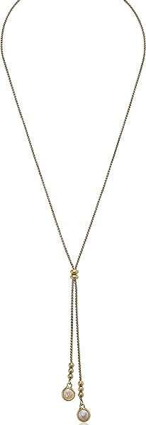 Lucky Brand Pearl Lariat Necklace, Gold, One Size
