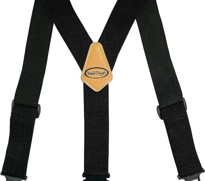 MELOTOUGH Belt Clip suspenders Men Perry suspenders with 2 inch width,non-metal suspenders for casual dress,work place