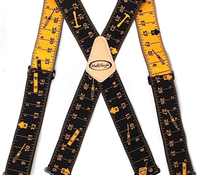 MELOTOUGH Men's Suspenders Fully Elastic 2 inch Wide X back Heavy Duty Work Suspenders