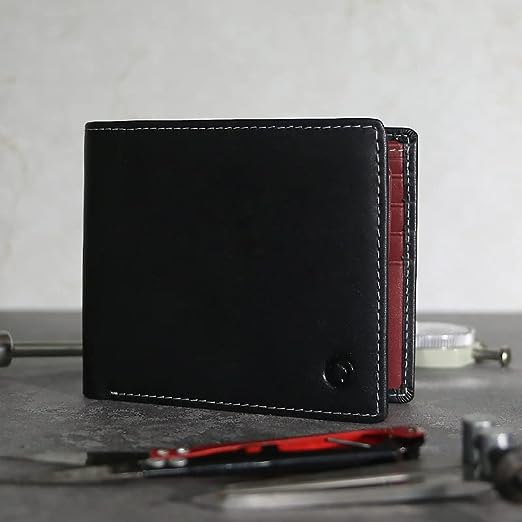 Monsoon SIERRA Genuine Leather Mens Wallet RFID Blocking Wallets for Men Handcrafted Men Wallet - Black