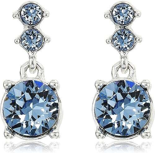 NINE WEST Women Boxed Necklace Pierced Earrings Set Silver Blue One Size
