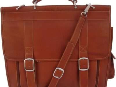 Piel Leather European Briefcase, Saddle, One Size