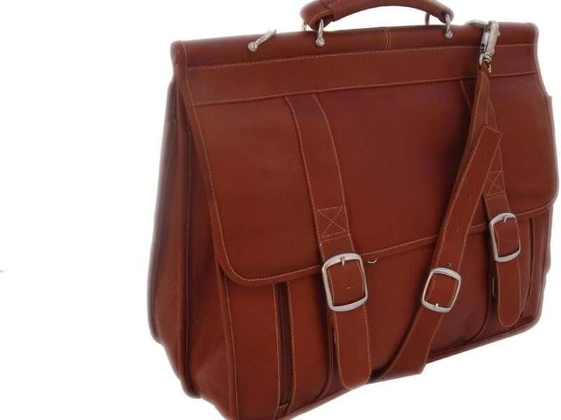 Piel Leather European Briefcase, Saddle, One Size