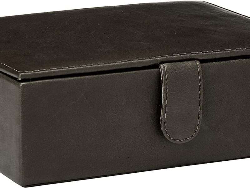 Piel Leather Large Leather Gift Box Blk, Black, One Size