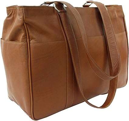 Piel Leather Medium Shopping Bag, Saddle, One Size