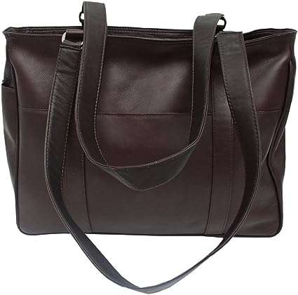 Piel Leather Small Shopping Bag, Saddle, One Size