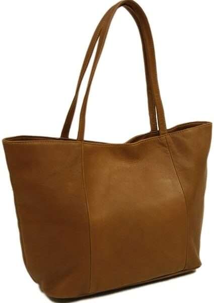 Piel Leather Tote, Saddle, One Size