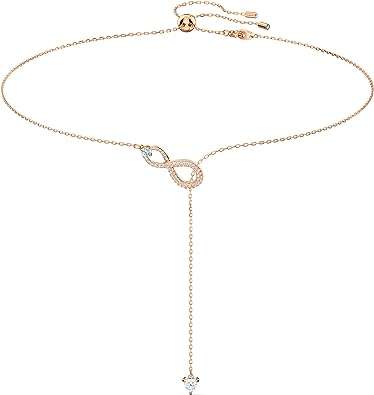 SWAROVSKI Infinity Twist Jewelry Collection, Bracelets & Necklaces, Rhodium & Rose Gold Tone Finish, Clear Crystals