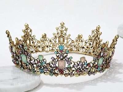 SWEETV Crowns and Tiaras for Women, Queen Crown, Wedding Tiara for Bride, Birthday Crown, Costume Party Hair Accessories