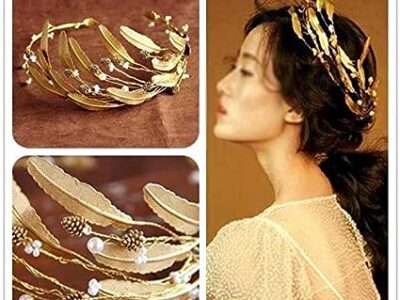 TJLSS Vintage Crystal Pearl Headband Bride Tiara Headpiece Gold Color Leaf Hair Jewelry Wedding Crowns Hair Accessories