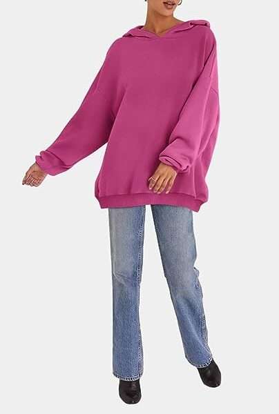 Trendy Queen Women's Oversized Hoodies Fleece Hooded Sweatshirts Comfy Casual Pullover Loose Lightweight Fall Winter Clothes