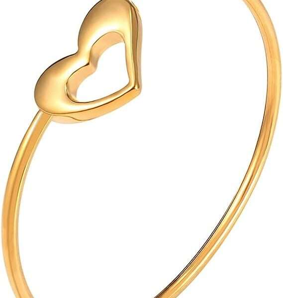 U7 Unisex Simple Cuff Bracelet 18K Real Gold Platinum Plated Fine Bracelets Fashion Jewelry Open Bangle Cuff Bracelets, Twisted or Heart Style