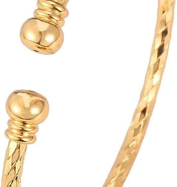 U7 Unisex Simple Cuff Bracelet 18K Real Gold Platinum Plated Fine Bracelets Fashion Jewelry Open Bangle Cuff Bracelets, Twisted or Heart Style