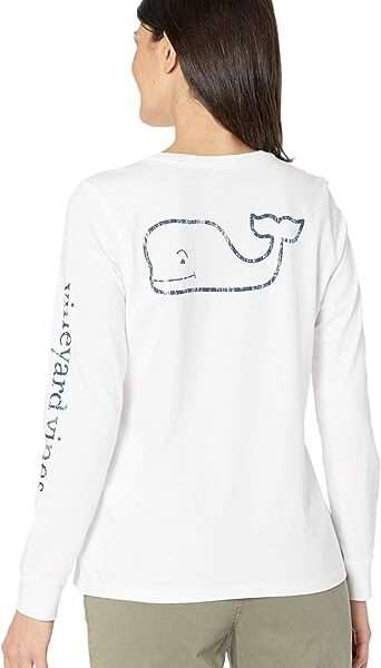 Vineyard Vines Women's Long-Sleeve Vintage Whale Pocket T-Shirt