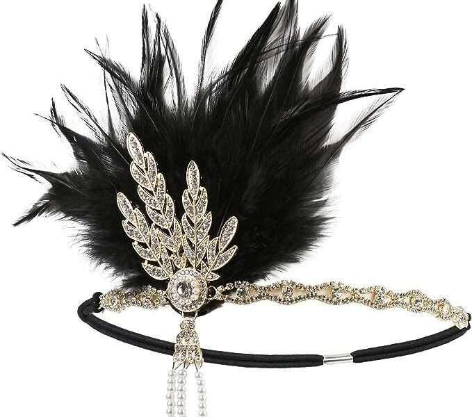 Vintage Flapper Headband Daisy Buchanan Costume Great Gatsby Leaf Tiara Headpiece 1920's Fancy Hair Accessory