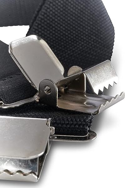 AWP Work Suspenders | 2" Fully-Adjustable Webbing Work Suspenders with Heavy-Duty Bite Clips | Black