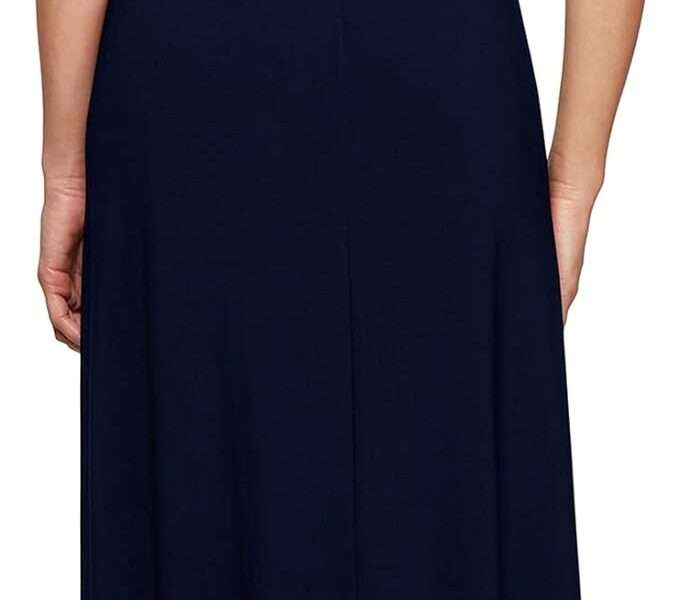 Alex Evenings Women's Plus Size Long Cowl Neck A-line Dress
