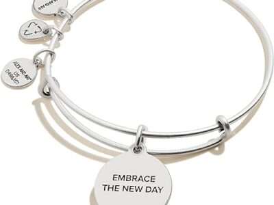 Alex and ANI Path of Symbols Expandable Bangle for Women, New Day Charm, Rafaelian Finish, 2 to 3.5 in