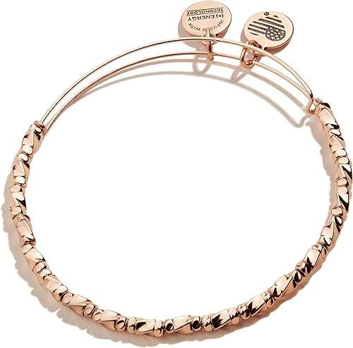 Alex and Ani Accents Majesty Metal Beaded Expandable Bangle for Women, Shiny Finish, 2 to 3.5 in