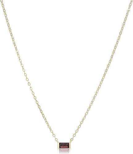 Amazon Collection Sterling Silver Baguette Pendant Necklace, 18"