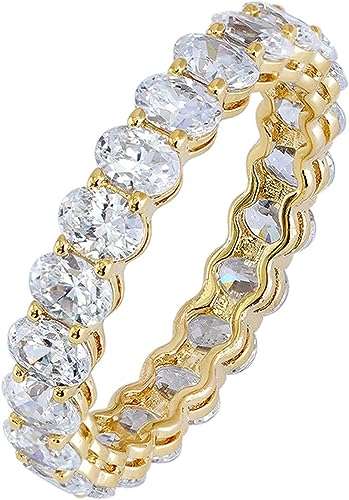 Amazon Essentials 14K Gold Plated Cubic Zirconia Stackable Statement Ring