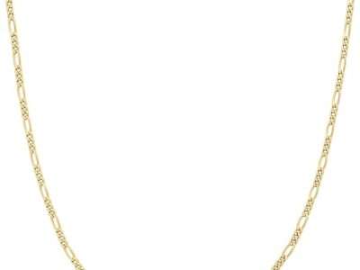 Amazon Essentials 14k Gold or Sterling Silver Plated Figaro Chain 16 , 18 , 20 , or 24