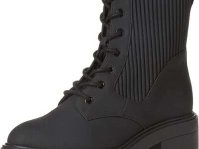 Amazon Essentials Women's Rubberized Combat Boot with Chunky Outsole