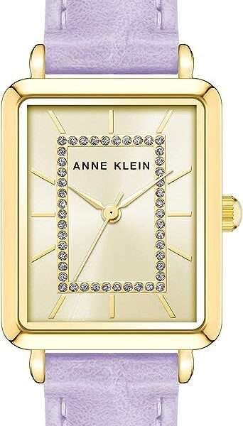 Anne Klein Women's Glitter Accented Croco-Grain Strap Watch