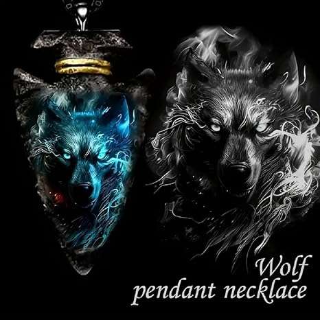 AttractionOil.com Spirit Wolf Arrowhead Necklace
