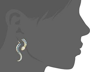 Betsey Johnson Pave Crystal Snake Front & Back Linear Earrings