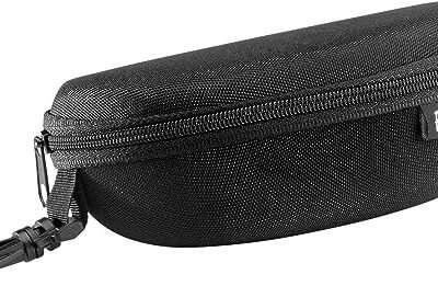 Flying Fisherman Shell Zipper Protective Fabric Sunglass Case with Clip for Men and Women Sunglasses Eyewear Black, (PN 7607)