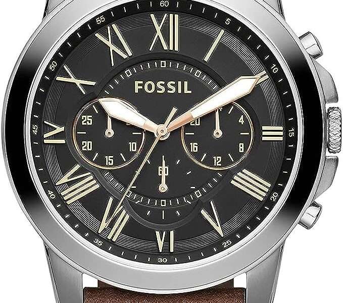Fossil Grant Men's Watch with Chronograph Display and Genuine Leather or Stainless Steel Band
