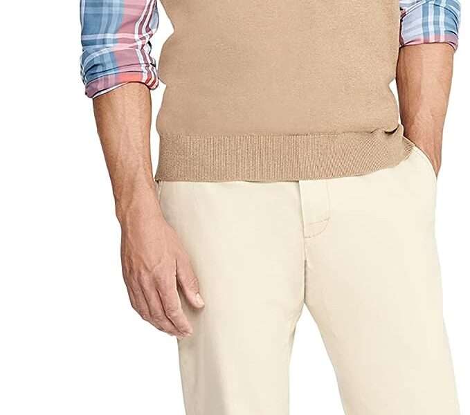 IZOD Men's Big and Tall Premium Essentials Solid V-Neck 12 Gauge Vest Pullover