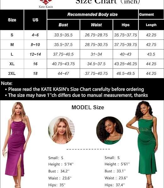 Kate Kasin 2023 Women's Spaghetti Straps Dress Cowl Neck Lace Ruched Dress Split Hem Cocktail Maxi Dresses